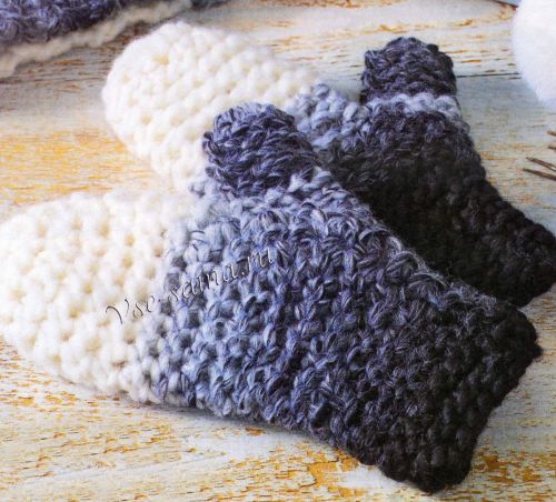 Детский серый комплект, варежки Детский серый комплект, варежки