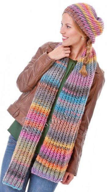 Комплект радужный спицами, фото Комплект радужный спицами, фото