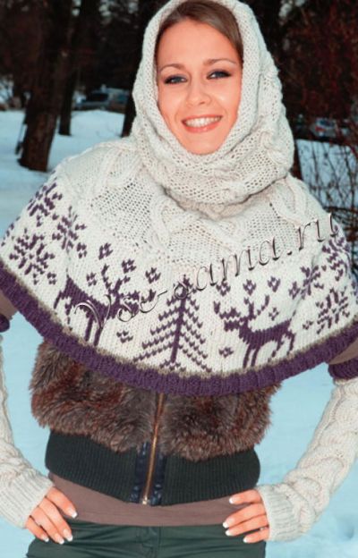пелерина, митенки пелерина, митенки