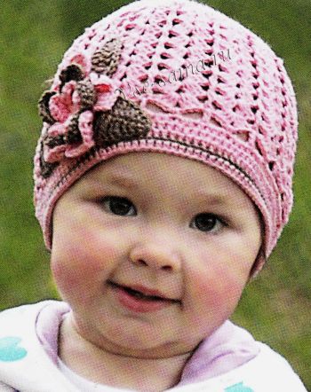 Розовая ажурная шапочка, фото Розовая ажурная шапочка, фото