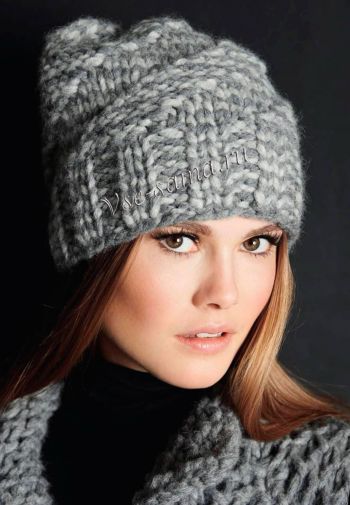 Шапка с косой резинкой, фото Шапка с косой резинкой, фото