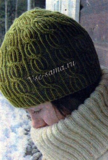 Шапочка спицами с витым узором, фото Шапочка спицами с витым узором, фото