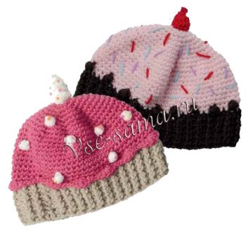 Шапочки-торты крючком, фото Шапочки-торты крючком, фото