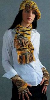 Берет, шарф и митенки Beret, sharf i mitenki