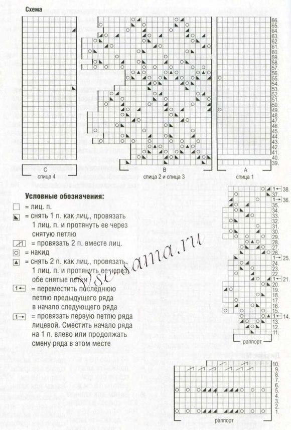 Схема для вязания ажурных гетр