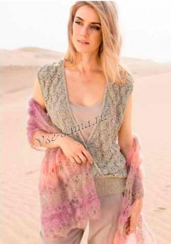 Ажурный топ с запахом и шаль, фото Ажурный топ с запахом и шаль, фото