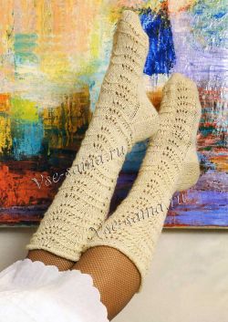 Белые ажурные гольфы