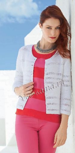 Белый жакет спицами, фото Белый жакет спицами, фото