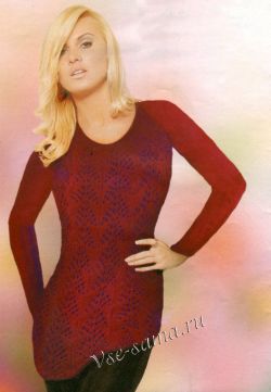 Бордовая ажурная туника, фото Бордовая ажурная туника, фото