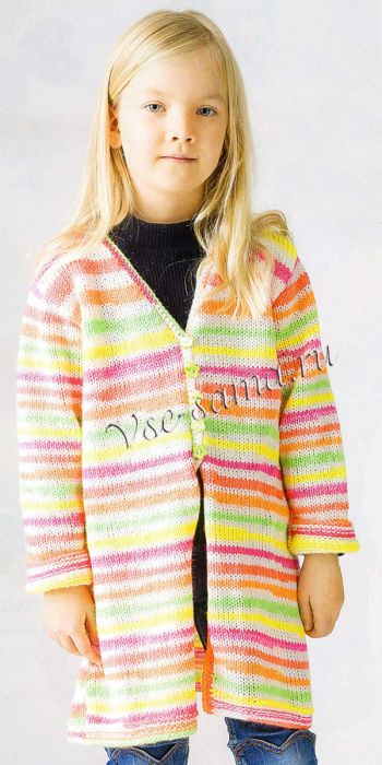 Длинный жакет для девочки, фото Длинный жакет для девочки, фото