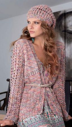 Кардиган и шапочка спицами, фото Кардиган и шапочка спицами, фото