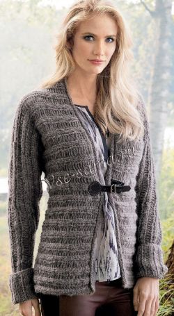 Кардиган, связанный патентным узором, фото Кардиган, связанный патентным узором, фото