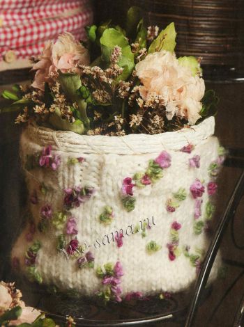 Кашпо из фасонной пряжи, фото Кашпо из фасонной пряжи, фото