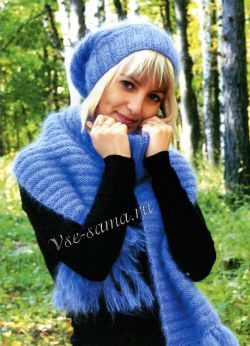 Комплект шарф и шапка голубые, фото Комплект шарф и шапка голубые, фото