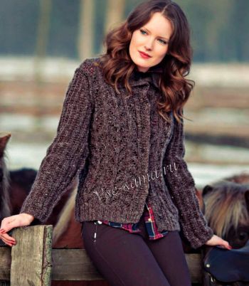 Коричневый жакет с твидовым эффектом, фото Коричневый жакет с твидовым эффектом, фото