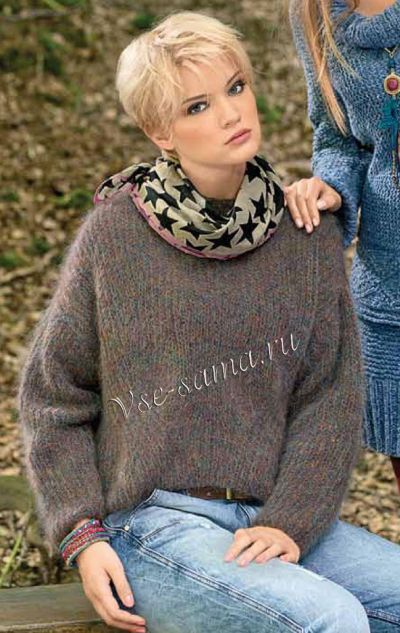 Короткий мохеровый пуловер, фото Короткий мохеровый пуловер, фото