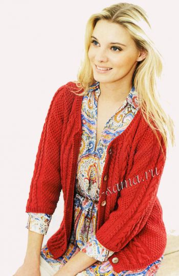 Красный жакет с косами, фото Красный жакет с косами, фото