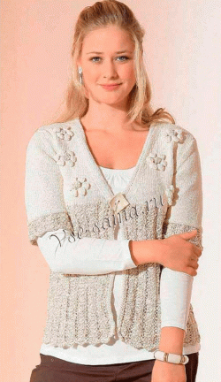 Легкий жакет с цветами, фото Легкий жакет с цветами, фото