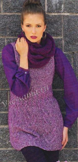 Меланжевая туника и снуд, фото Меланжевая туника и снуд, фото