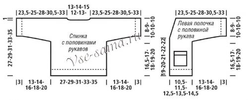 Выкройка для вязания модного жакета Выкройка для вязания модного жакета