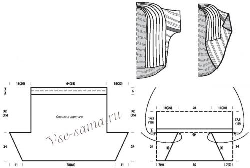 Выкройка для вязания болеро Выкройка для вязания болеро