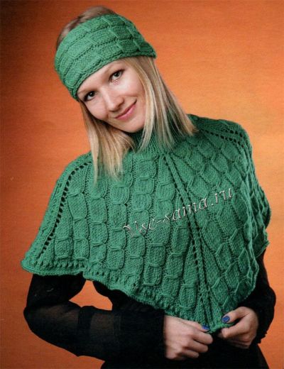 Пончо и повязка с косами, фото Пончо и повязка с косами, фото