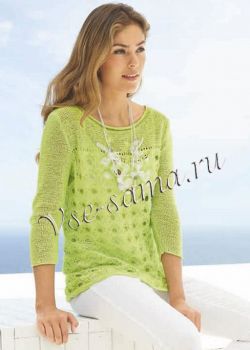 Пуловер с ажурным узором, фото Пуловер с ажурным узором, фото