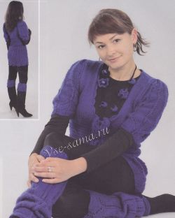 Синий комплект - туника, гетры и кулон, фото Синий комплект - туника, гетры и кулон, фото