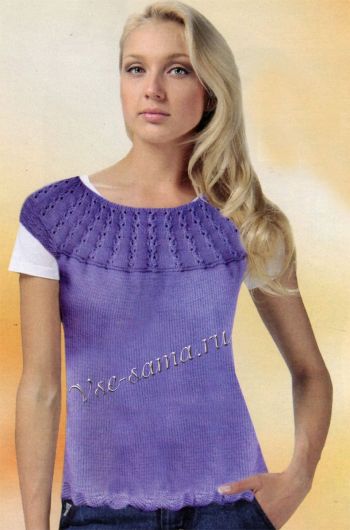 Схема для вязания топа с кокеткой, фото Схема для вязания топа с кокеткой, фото