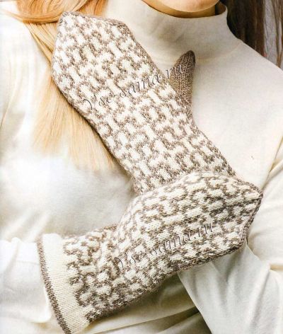 Варежки с цветочками, фото Варежки с цветочками, фото