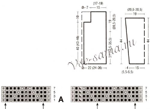 Схемы и выкройка для вязания жакета цвета хаки Схемы и выкройка для вязания жакета цвета хаки