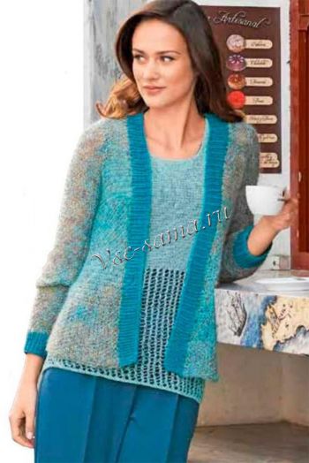 Жакет в зелёных тонах и топ, фото Жакет в зелёных тонах и топ, фото