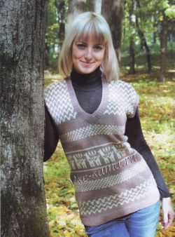 Жилет с жаккардовыми оленями, фото Жилет с жаккардовыми оленями, фото