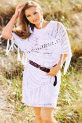 Ажурное пончо с косой Ажурное пончо с косой