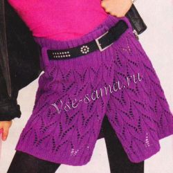 Ажурная юбка с запахом спицами Ажурная юбка с запахом спицами