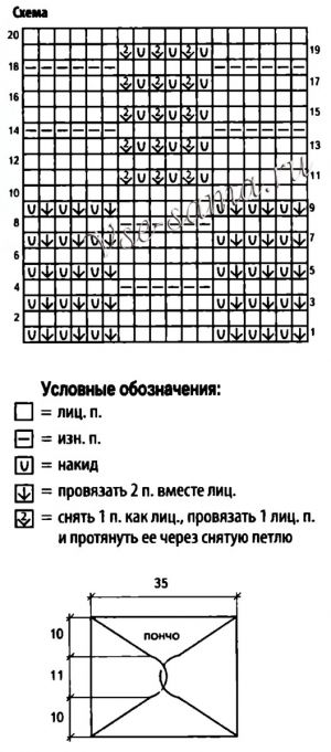 Фиолетовое мини-пончо, схема Фиолетовое мини-пончо, схема