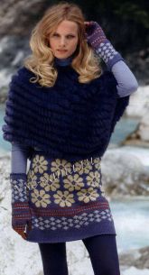 Юбка и митенки спицами Юбка и митенки спицами