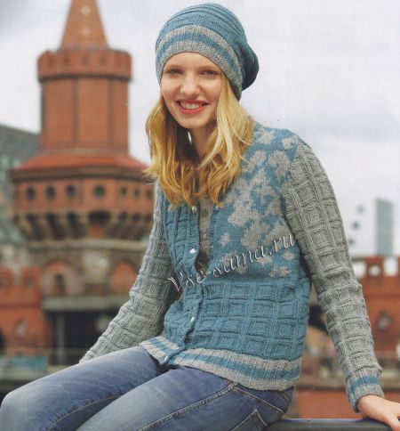 Кардиган спортивного силуэта с узором в клетку, фото Кардиган спортивного силуэта с узором в клетку, фото