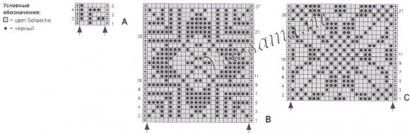 Схема для вязания шарфа с жаккардами