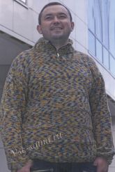 Мужской пуловер поло спицами Мужской пуловер поло спицами