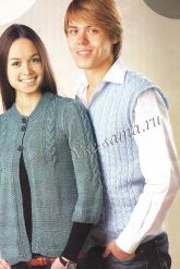 Мужской жилет с косами Мужской жилет с косами