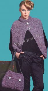 Накидка и сумка с карманами спицами Накидка и сумка с карманами спицами