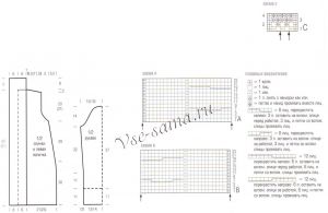 Пальто с косами без пуговиц, схема Пальто с косами без пуговиц, схема