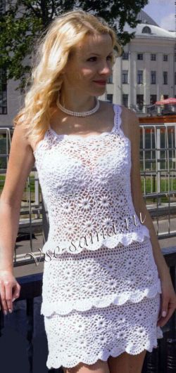 Платье крючком из круговых мотивов Платье крючком из круговых мотивов