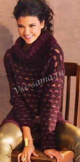 Платье спицами с узором из снятых петель Платье спицами с узором из снятых петель