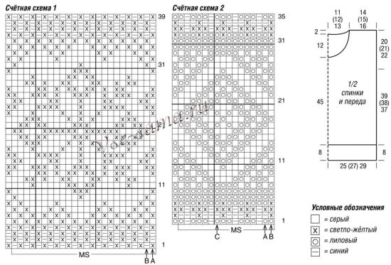 Серая безрукавка и шапка с жаккардовыми узорами, схемы Серая безрукавка и шапка с жаккардовыми узорами, схемы