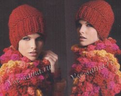 Шапочка и объемный шарф, фото Шапочка и объемный шарф, фото