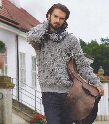 Свитер с шахматным узором, фото Свитер с шахматным узором, фото