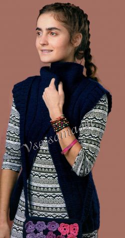 Темно-синяя безрукавка, фото Темно-синяя безрукавка, фото