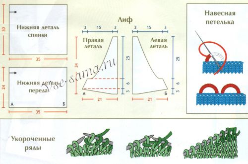 Выкройка для вязания топа Выкройка для вязания топа